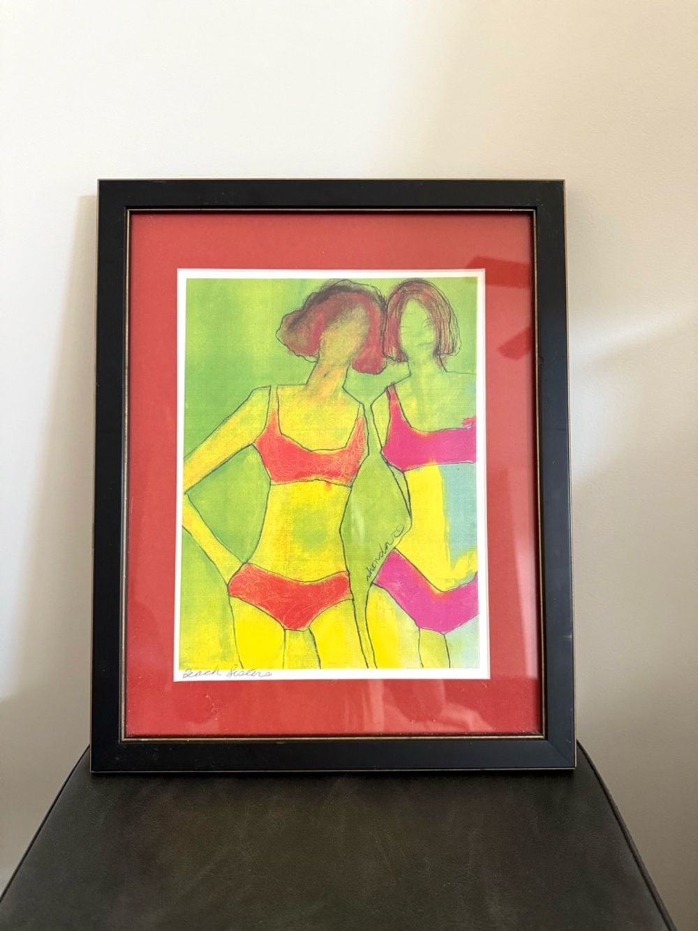Framed Beach Sisters Pop Art Bikini Print 12-15”